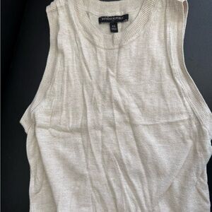 Banana Republic Cream Ribbed Muscle Tee